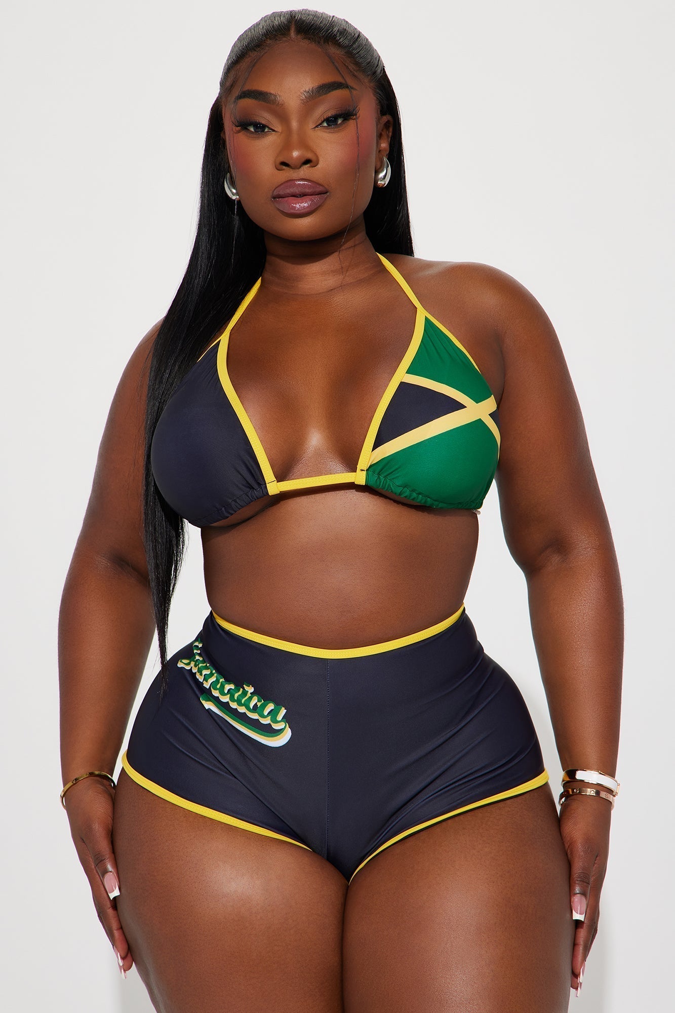 Jamaica Getaway 3 Piece Bikini Set - Black/combo