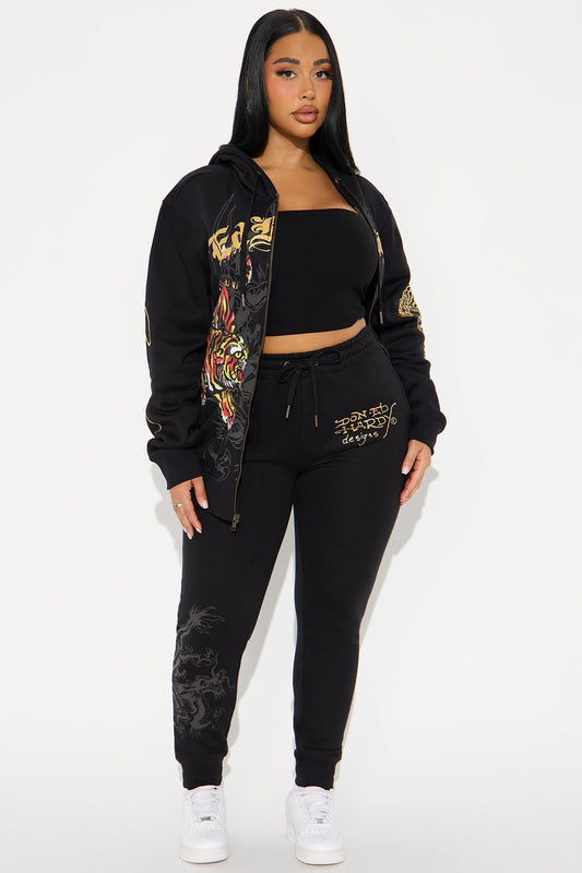 Ed Hardy Deja Vu Tiger Jogger - Black