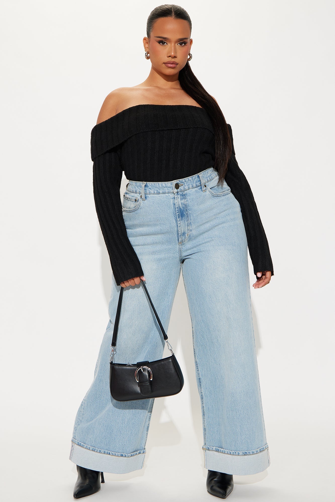 Mid City Off Shoulder Sweater - Black
