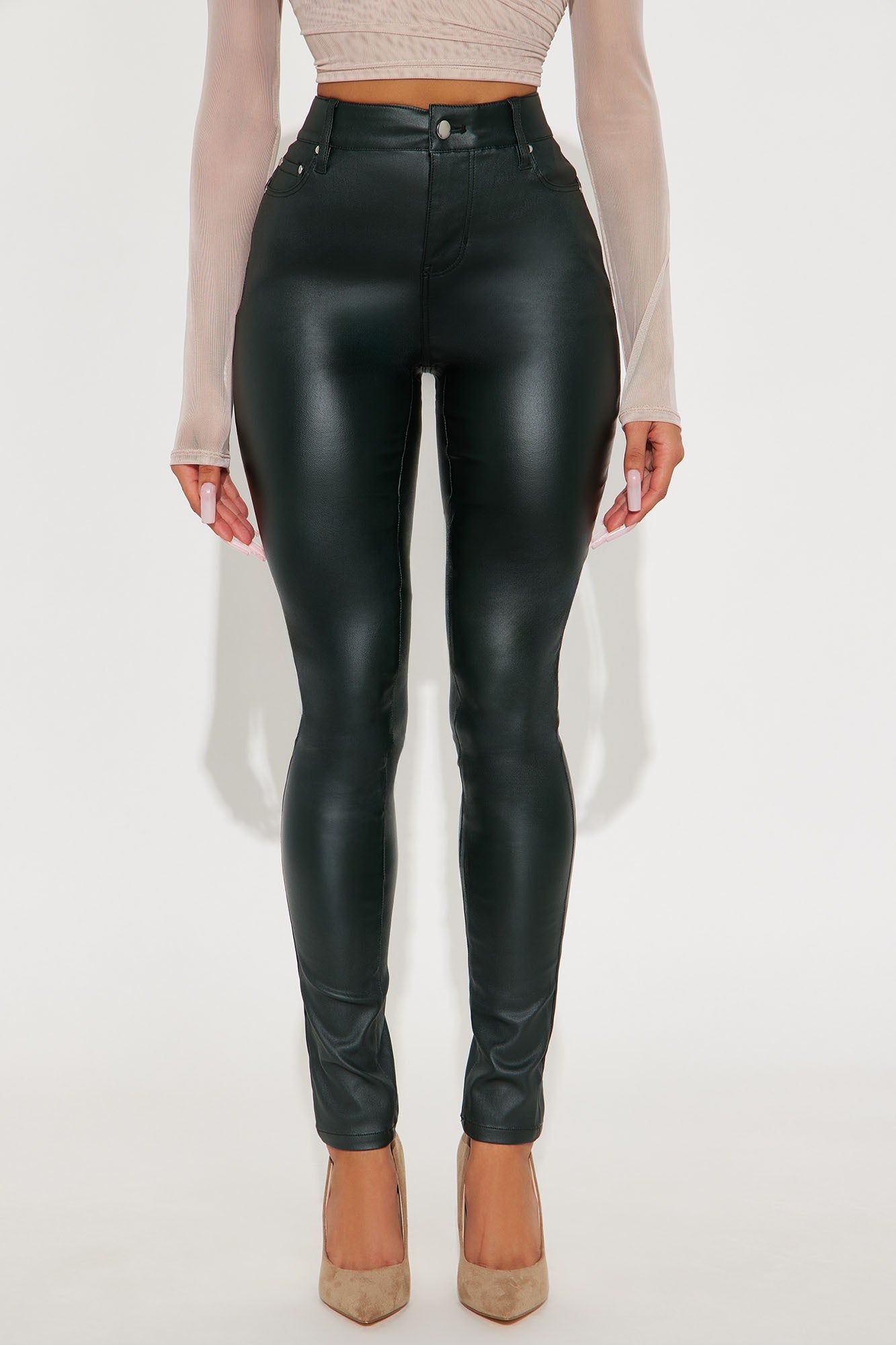She Bad PU Leather Pant - Hunter Green