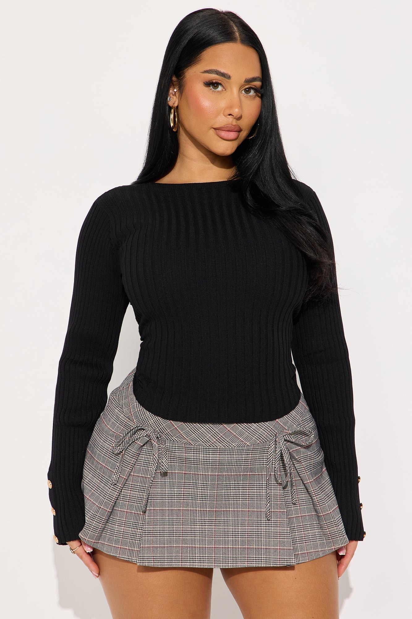Sweet Revenge Backless Sweater Top - Black