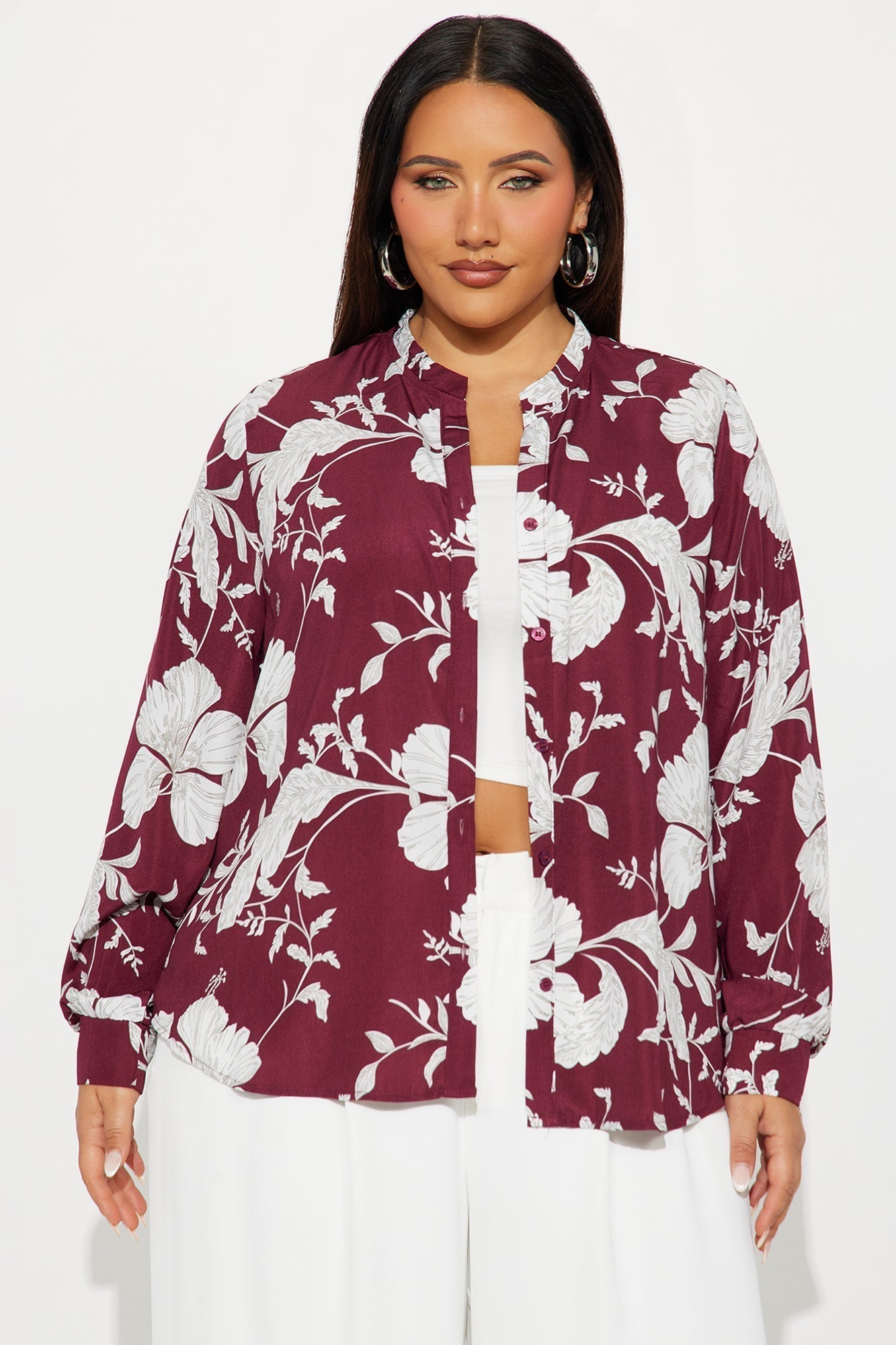 Floral Emotions Top - Burgundy/combo