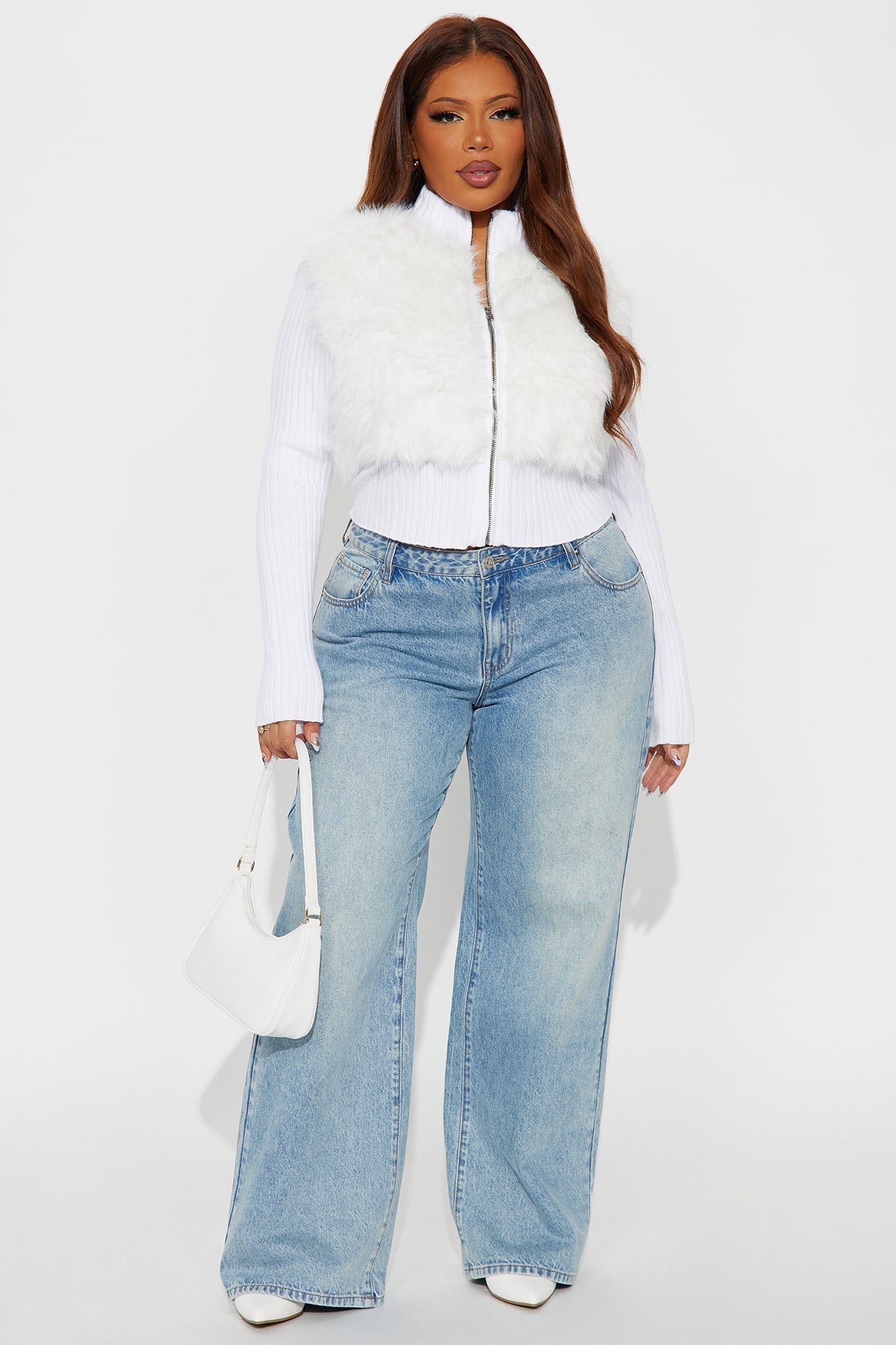 No Hard Feelings Faux Fur Cardigan - Off White