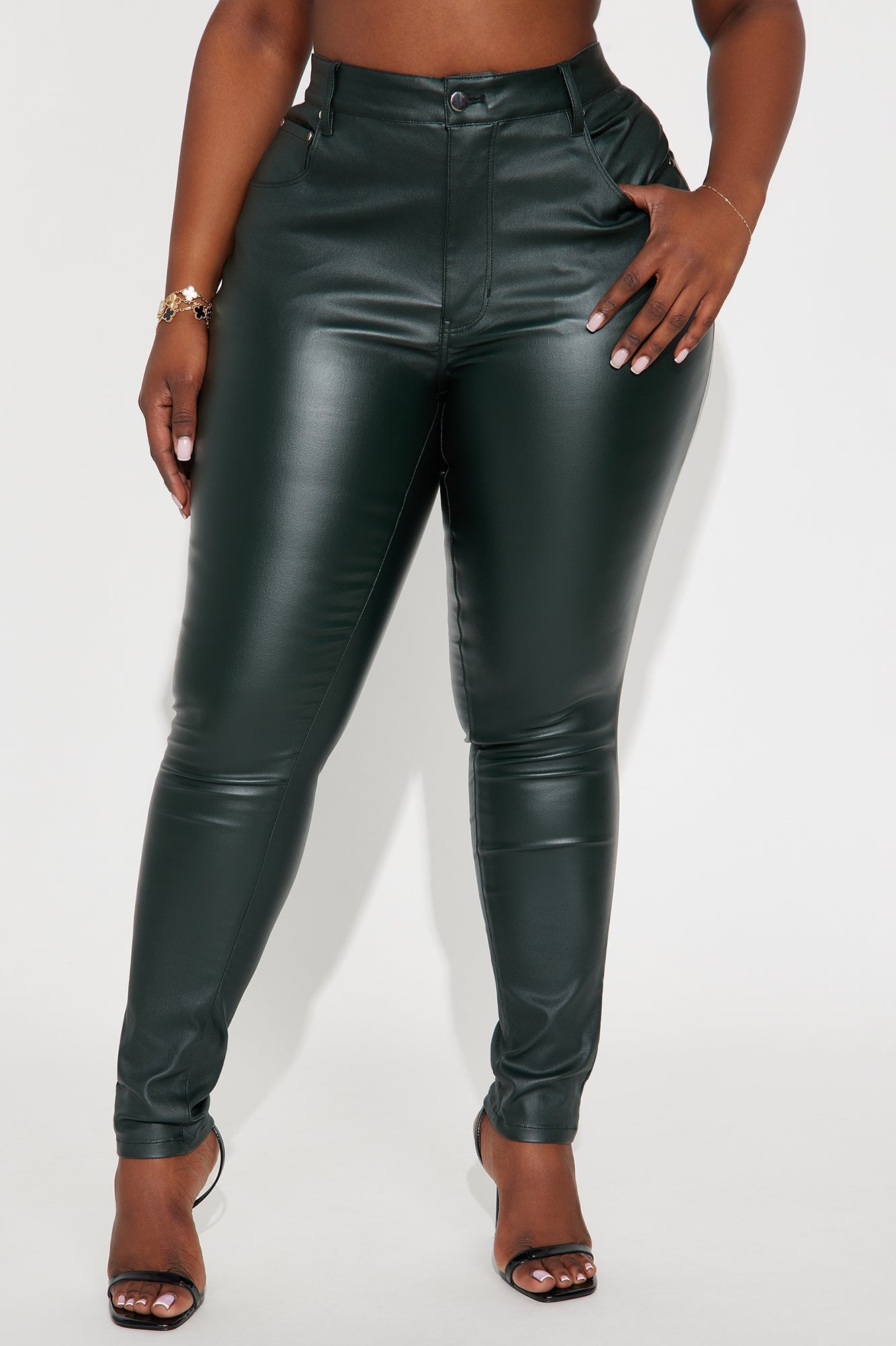 She Bad PU Leather Pant - Hunter Green