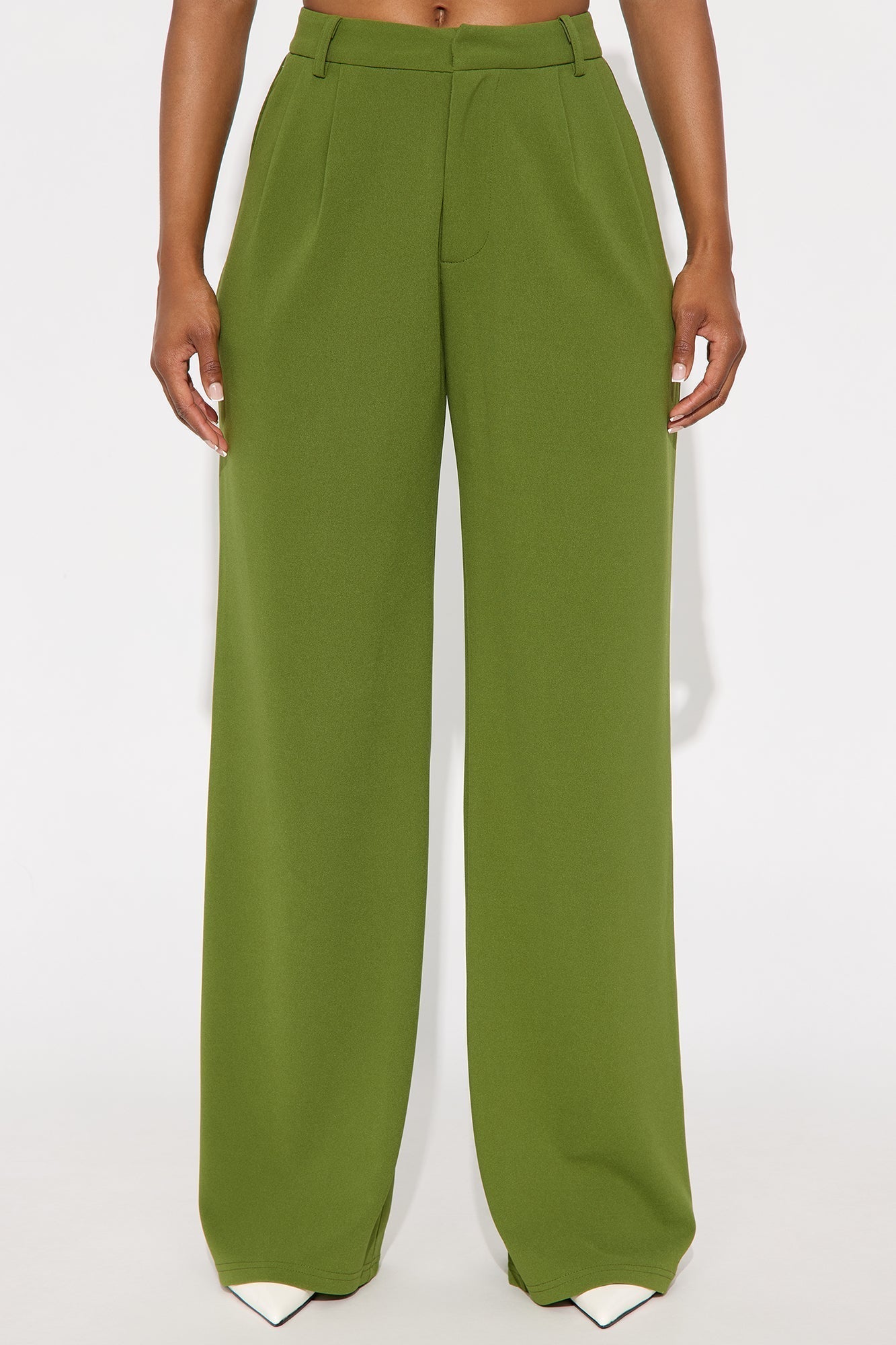 Elma Wide Leg Trouser - Green