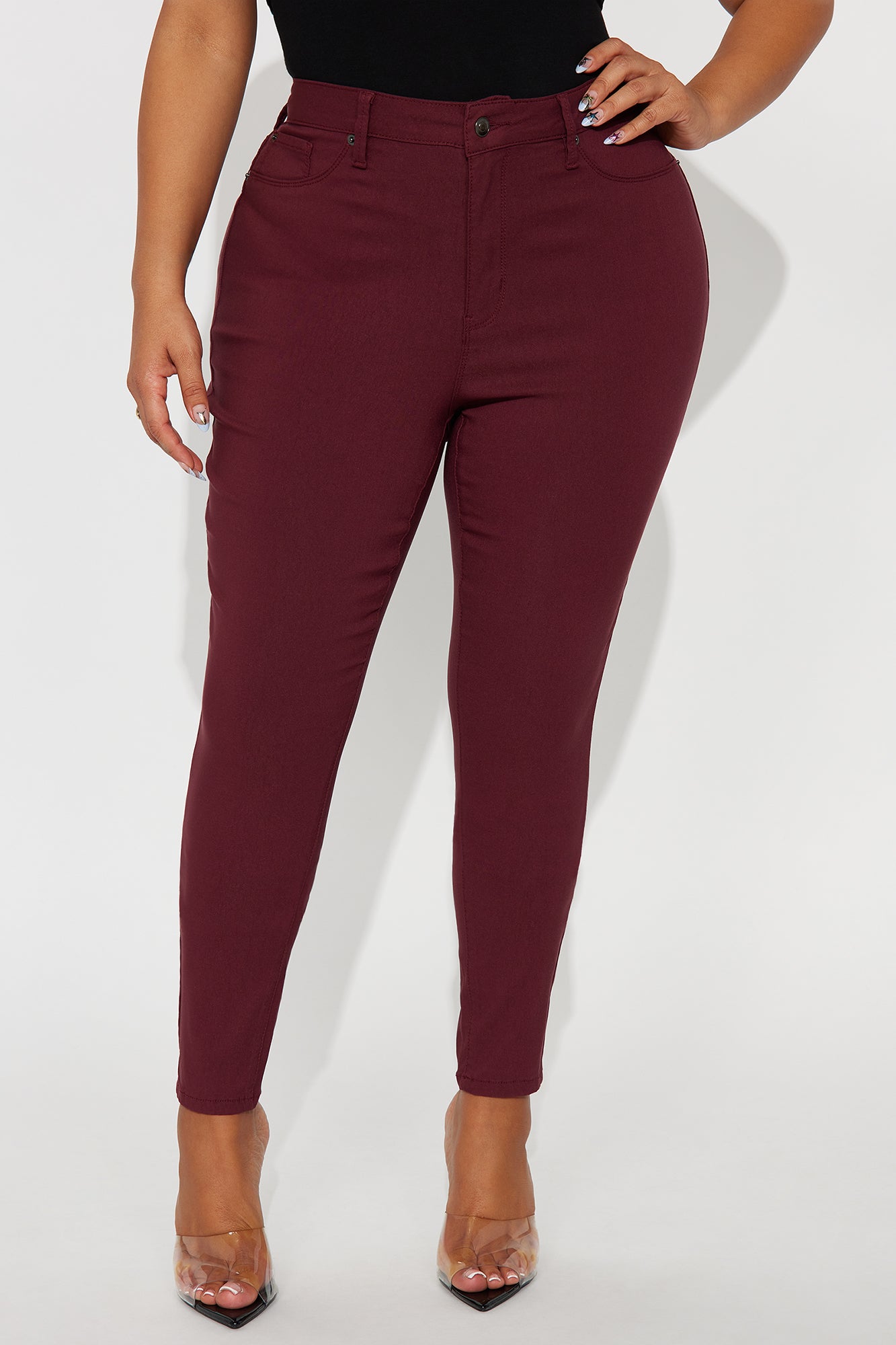 Hyperstretch Skinny Pants - Wine