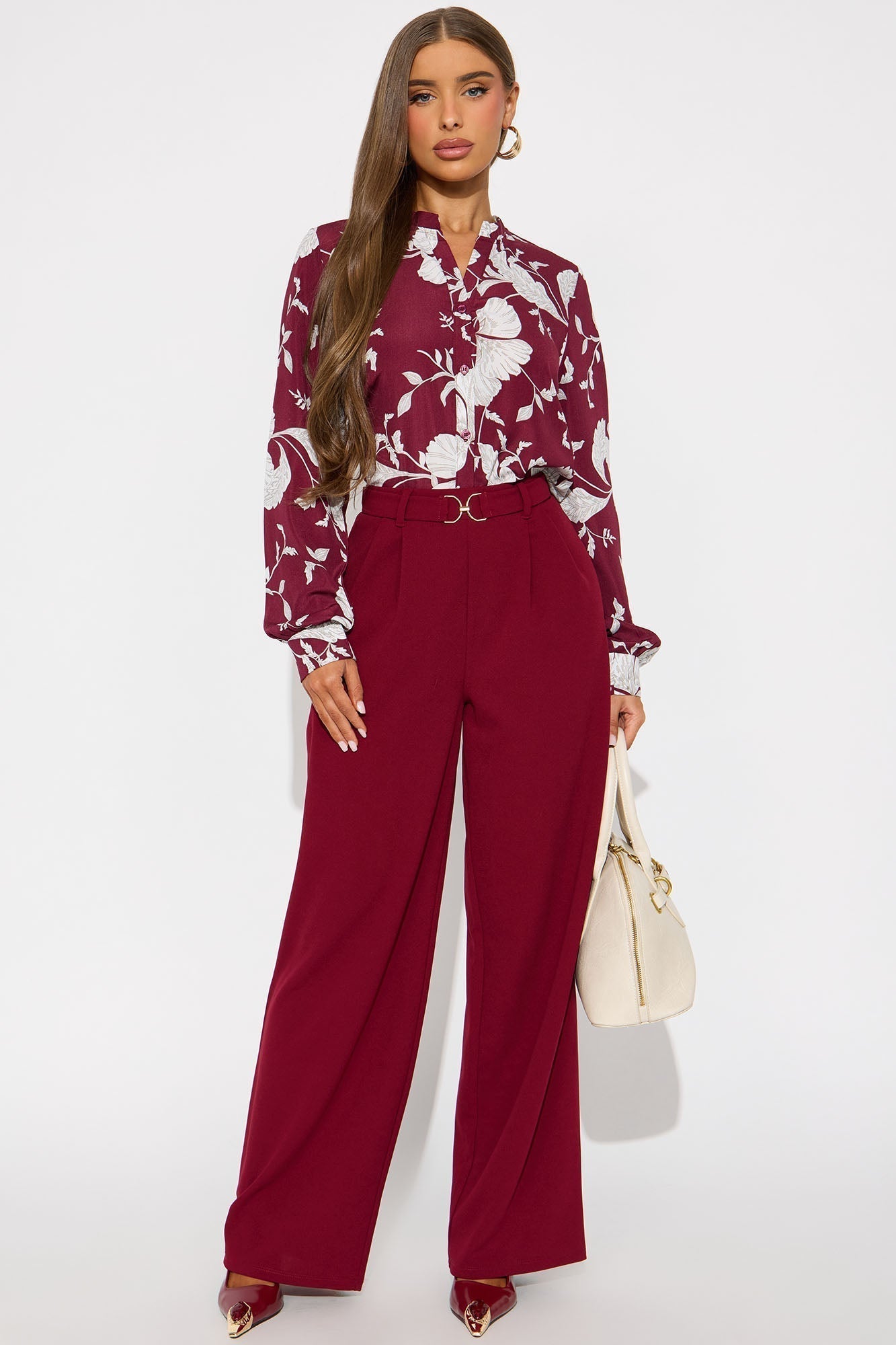 Floral Emotions Top - Burgundy/combo
