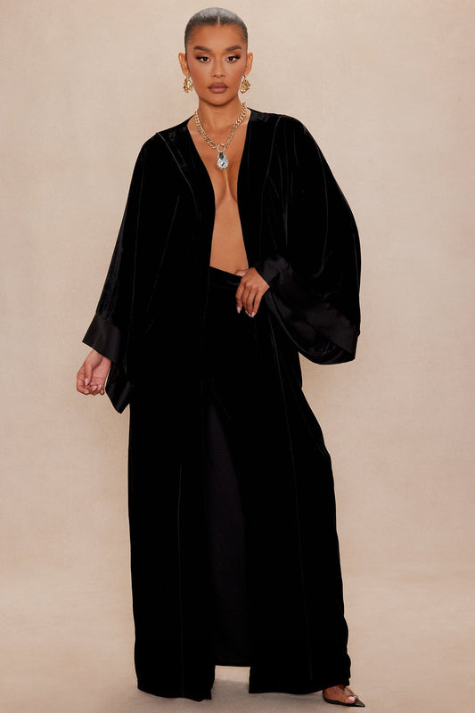 Georgia Velour Pant - Black