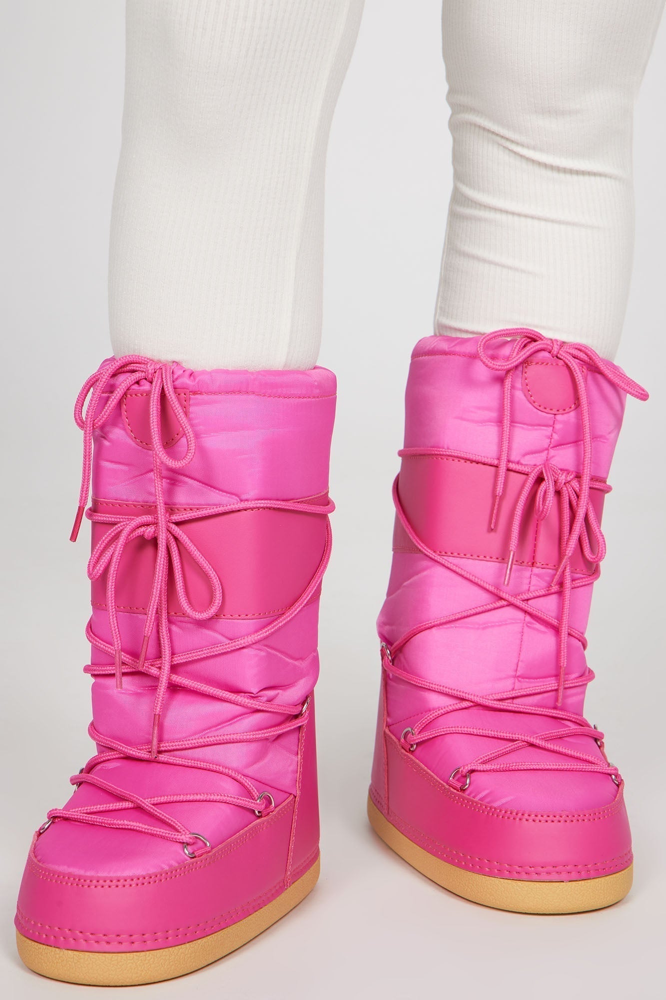 A New Direction Knee High Snow Boots - Fuchsia