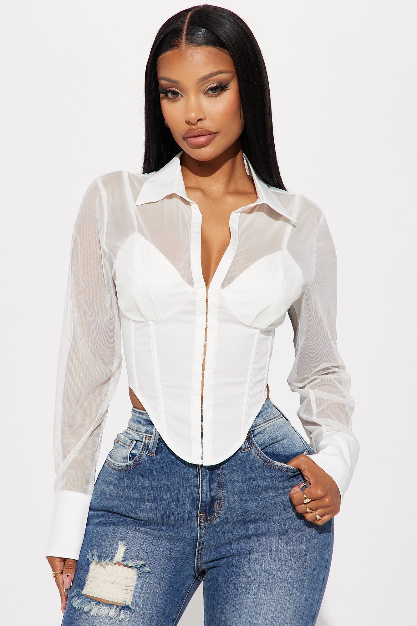 Business As Usual Corset Top - White