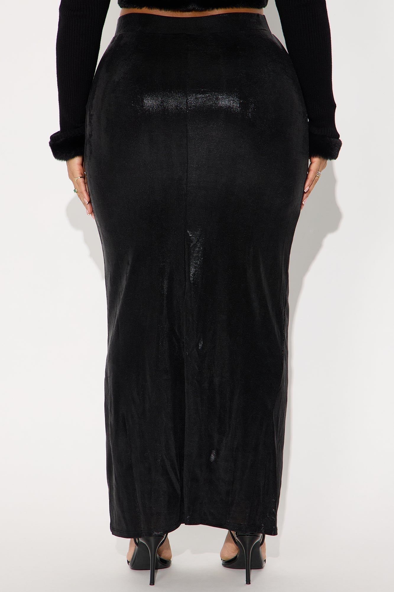 Here's To You Shimmer Maxi Skirt - Black