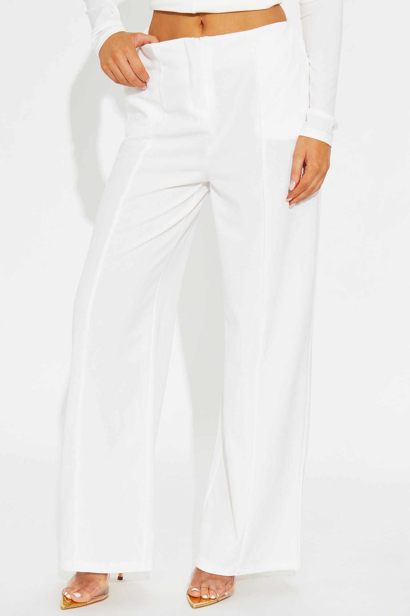 On A Conference Call Wide Leg Trouser Pant 31 - Off White