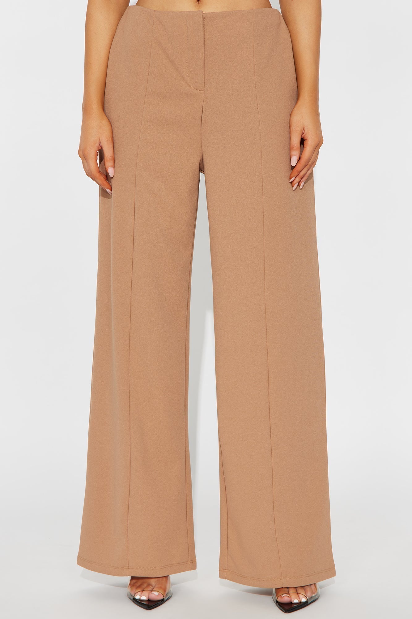 On A Conference Call Wide Leg Trouser Pant 31 - Mocha