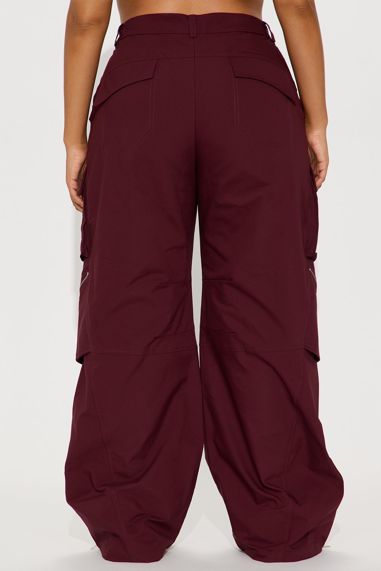 Don't Call Me Windbreaker Wide Leg Cargo Pant 33 - Plum