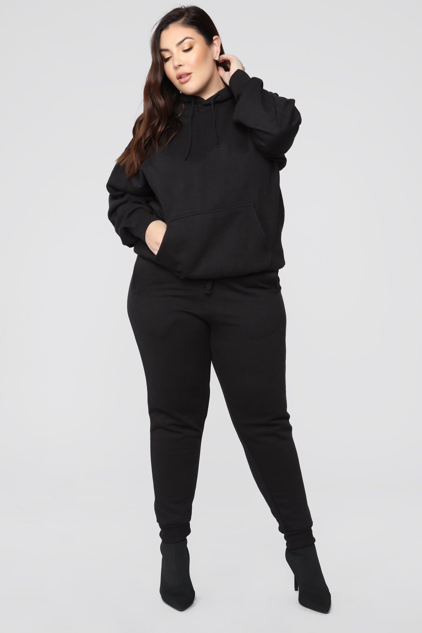 Stole Your Boyfriend's Oversized Hoodie - Black