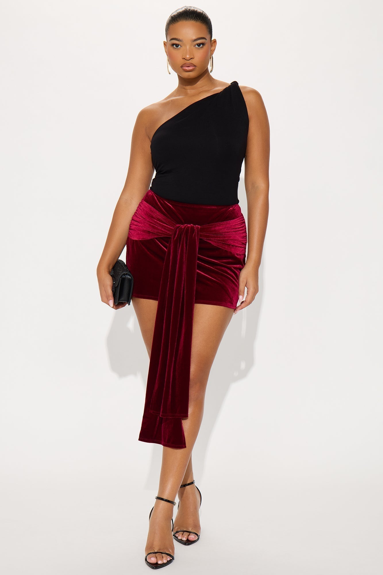 A Velvet Affair Micro Mini Skirt - Burgundy