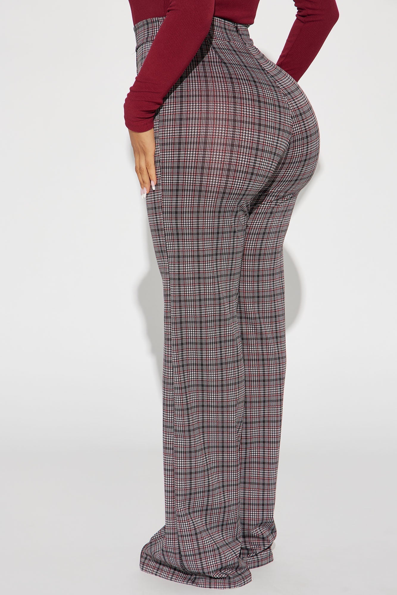 Victoria High Waisted Dress Pant - Black/Red