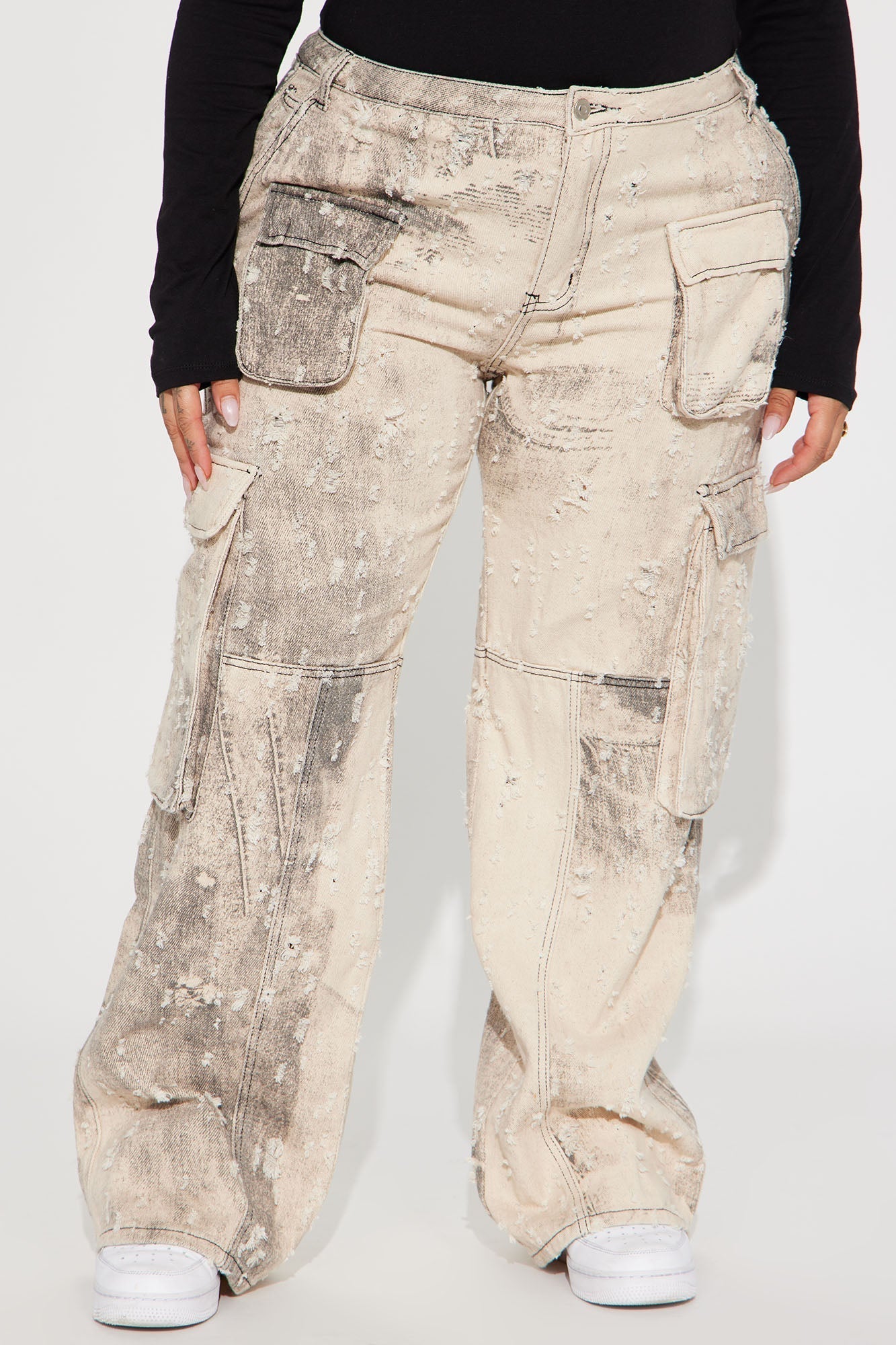 Moving Different Mineral Wash Cargo Pant - Ivory/combo