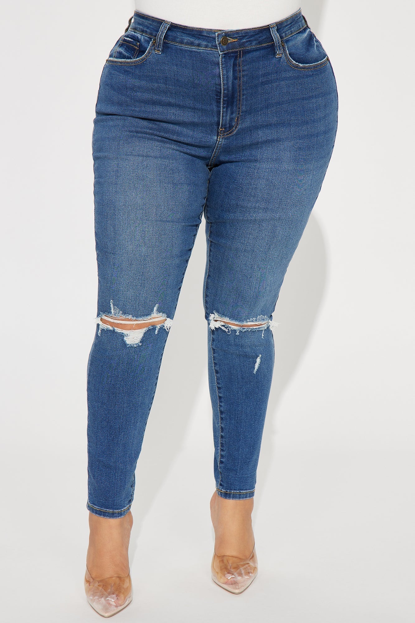 Kinsley Control Curvy Stretch Skinny Jeans - Medium Wash