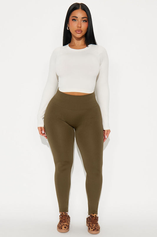 Smooth It Out High Rise Legging - Dark Olive