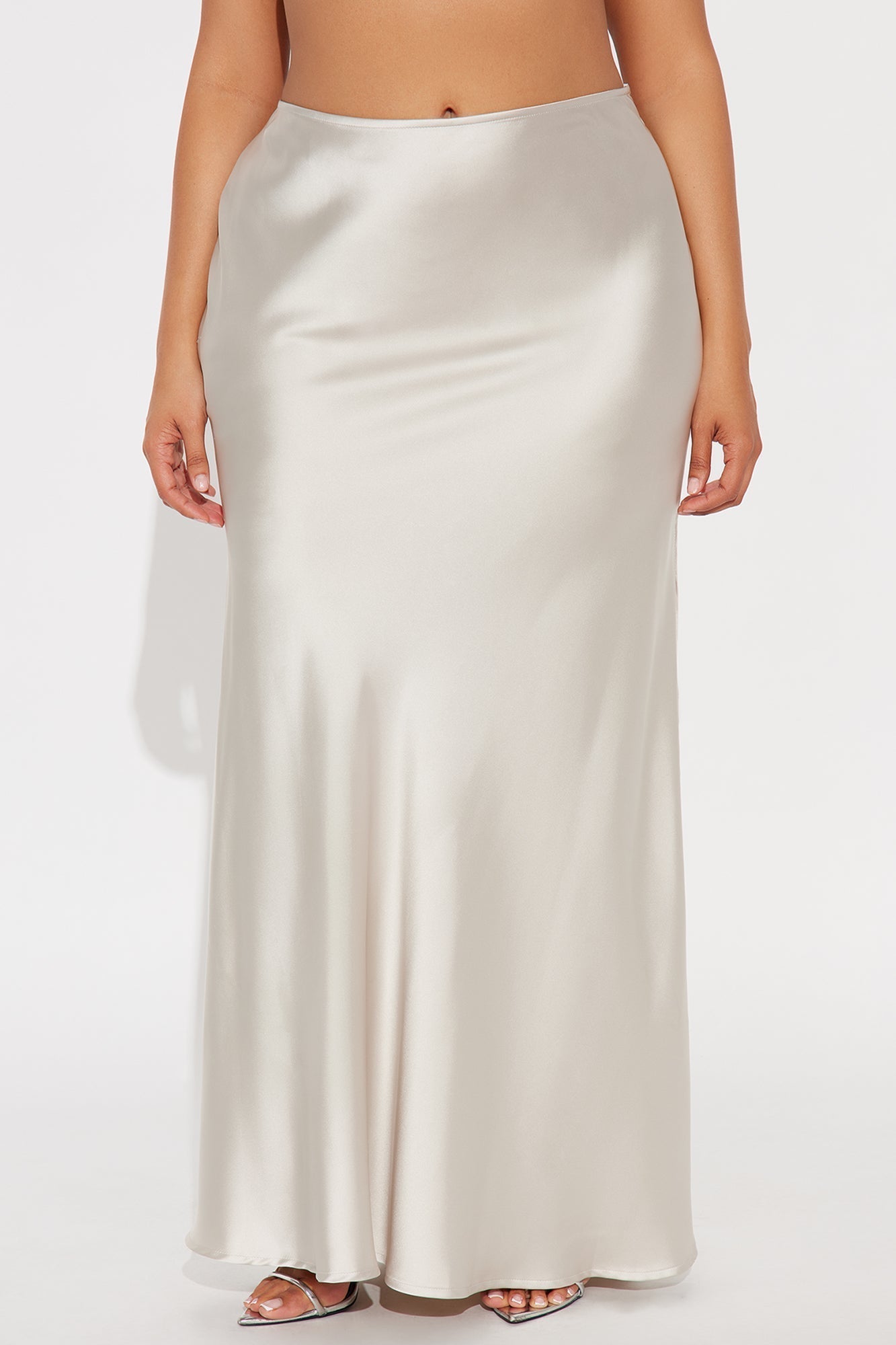 Love Like This Satin Maxi Skirt - Silver