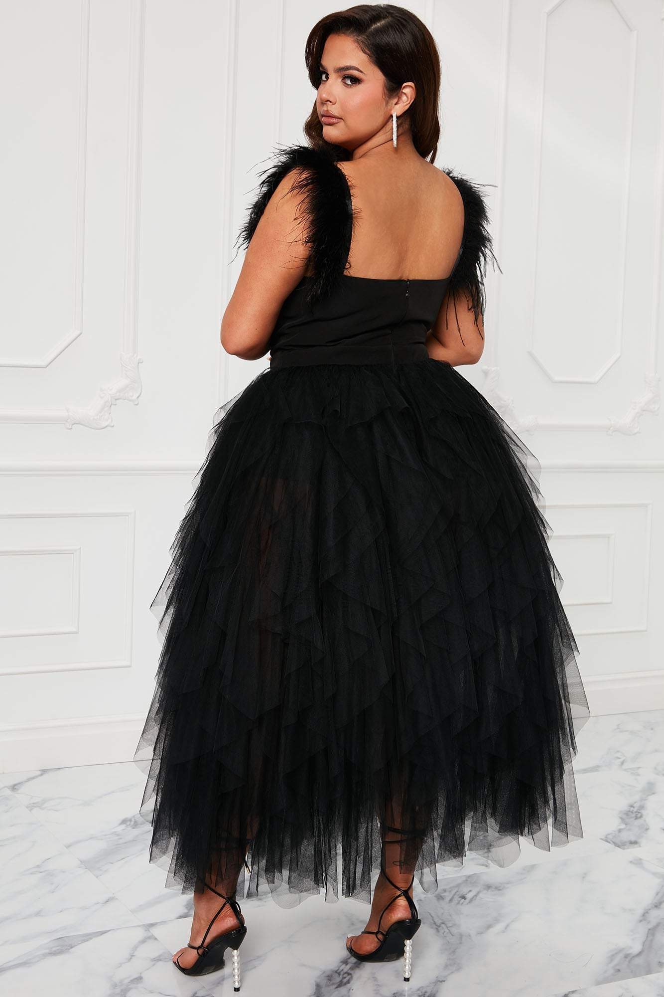 Camilla Tulle Maxi Dress - Black