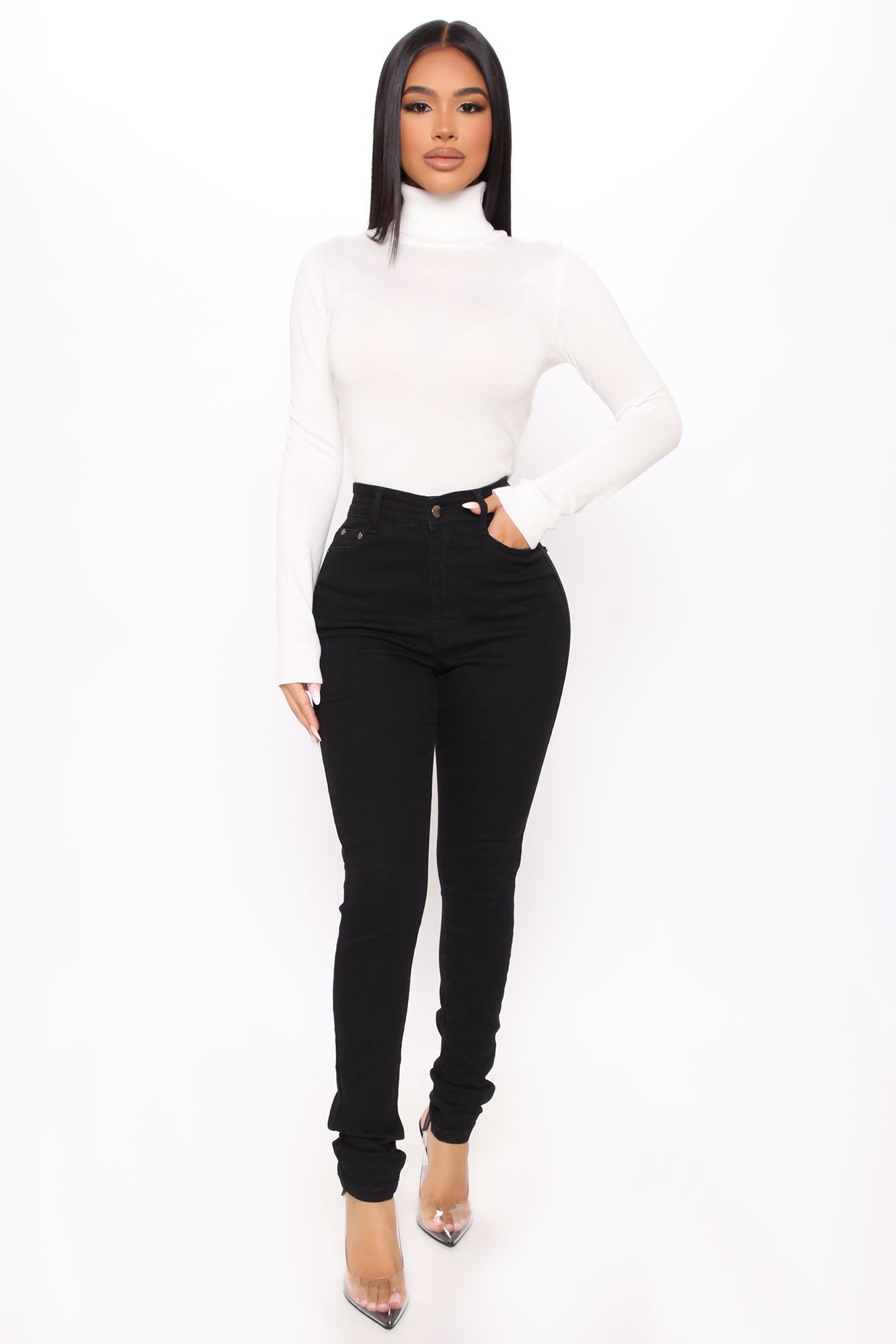 Lena Turtleneck Top - Off White