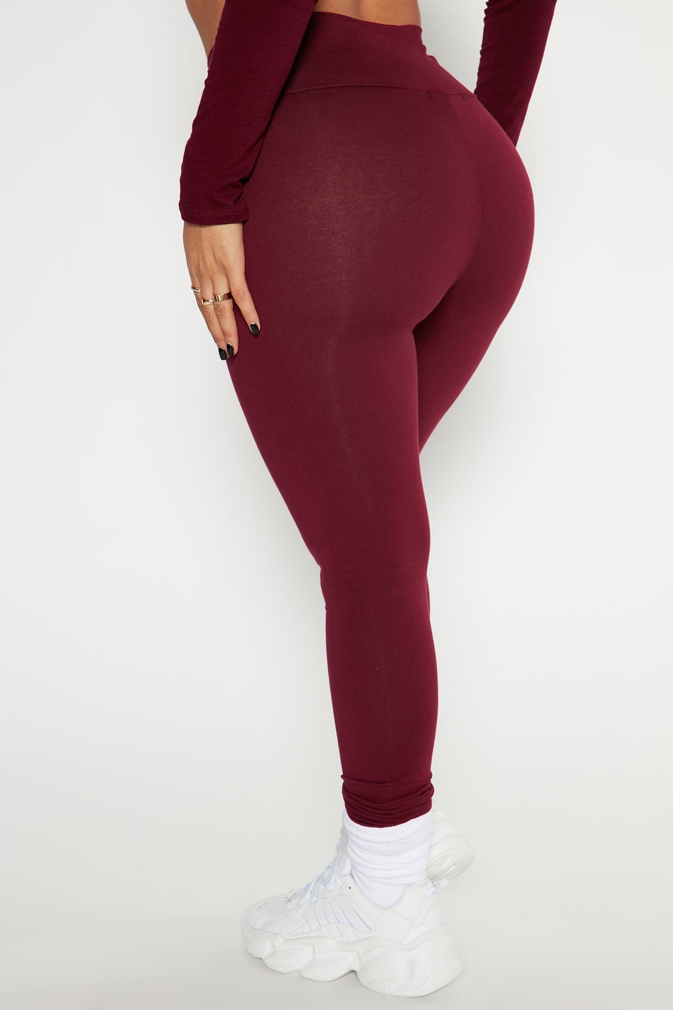 Running Around High Rise Legging - Burgundy