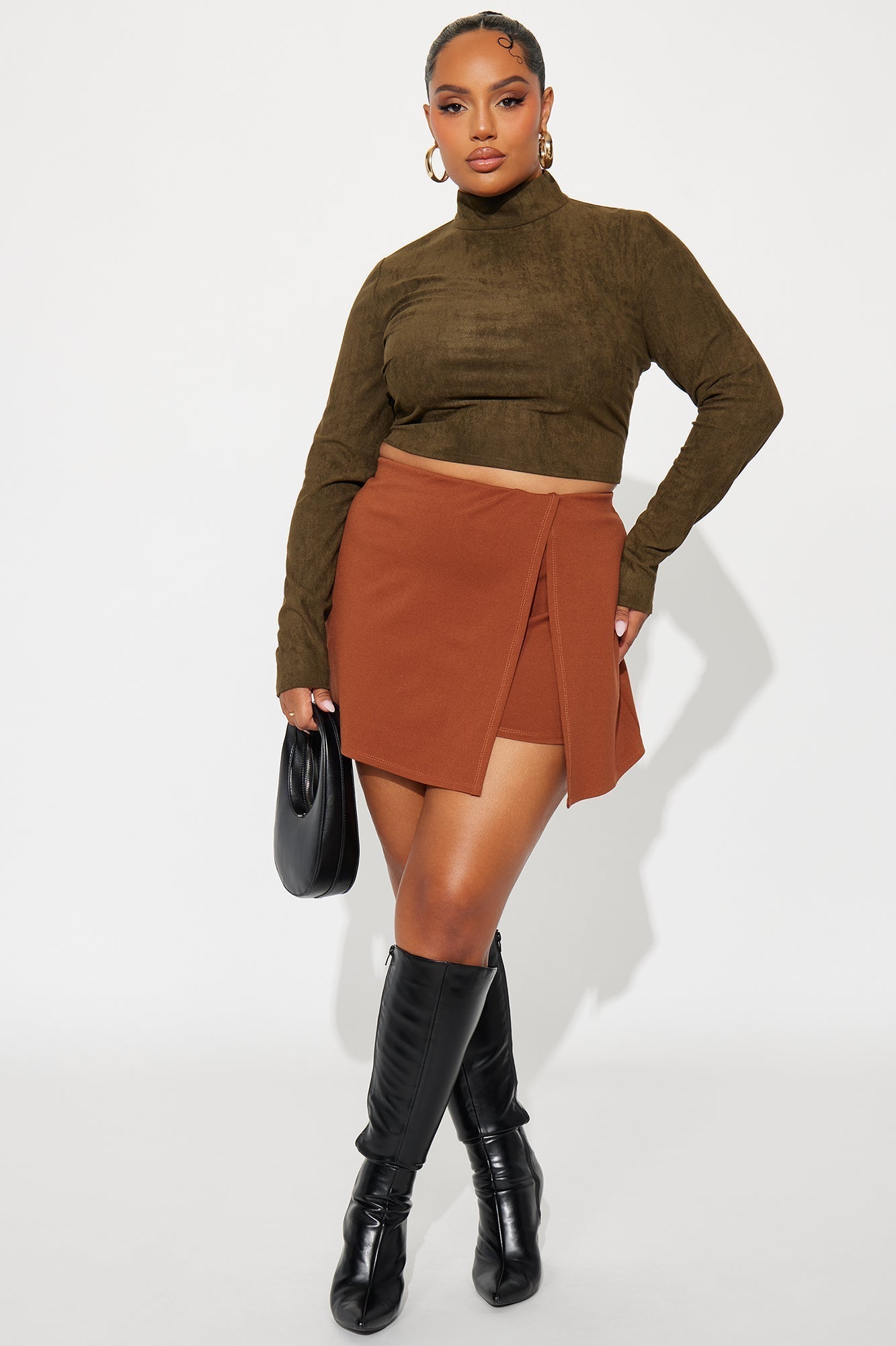 Day To Night Slit Skort - Camel