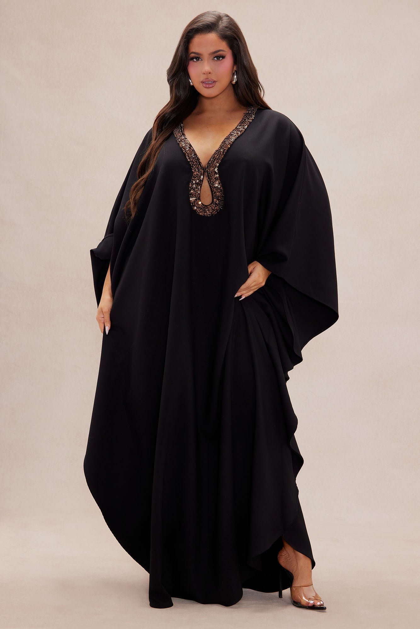 Sierra Kaftan Maxi Dress - Black