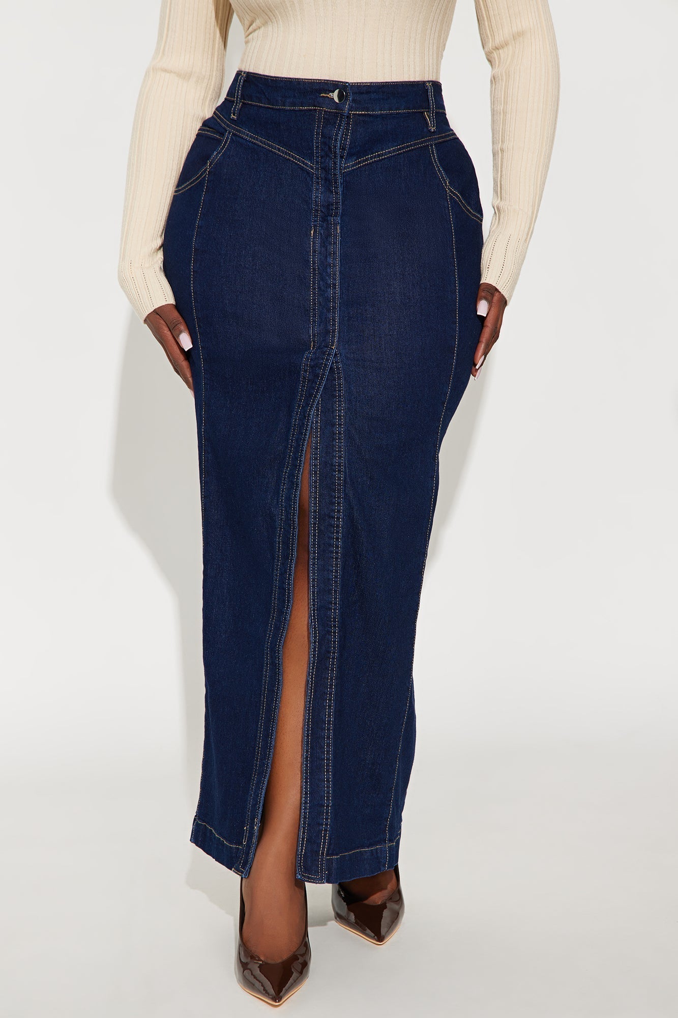 Colby Denim Mermaid Maxi Skirt - Dark Wash