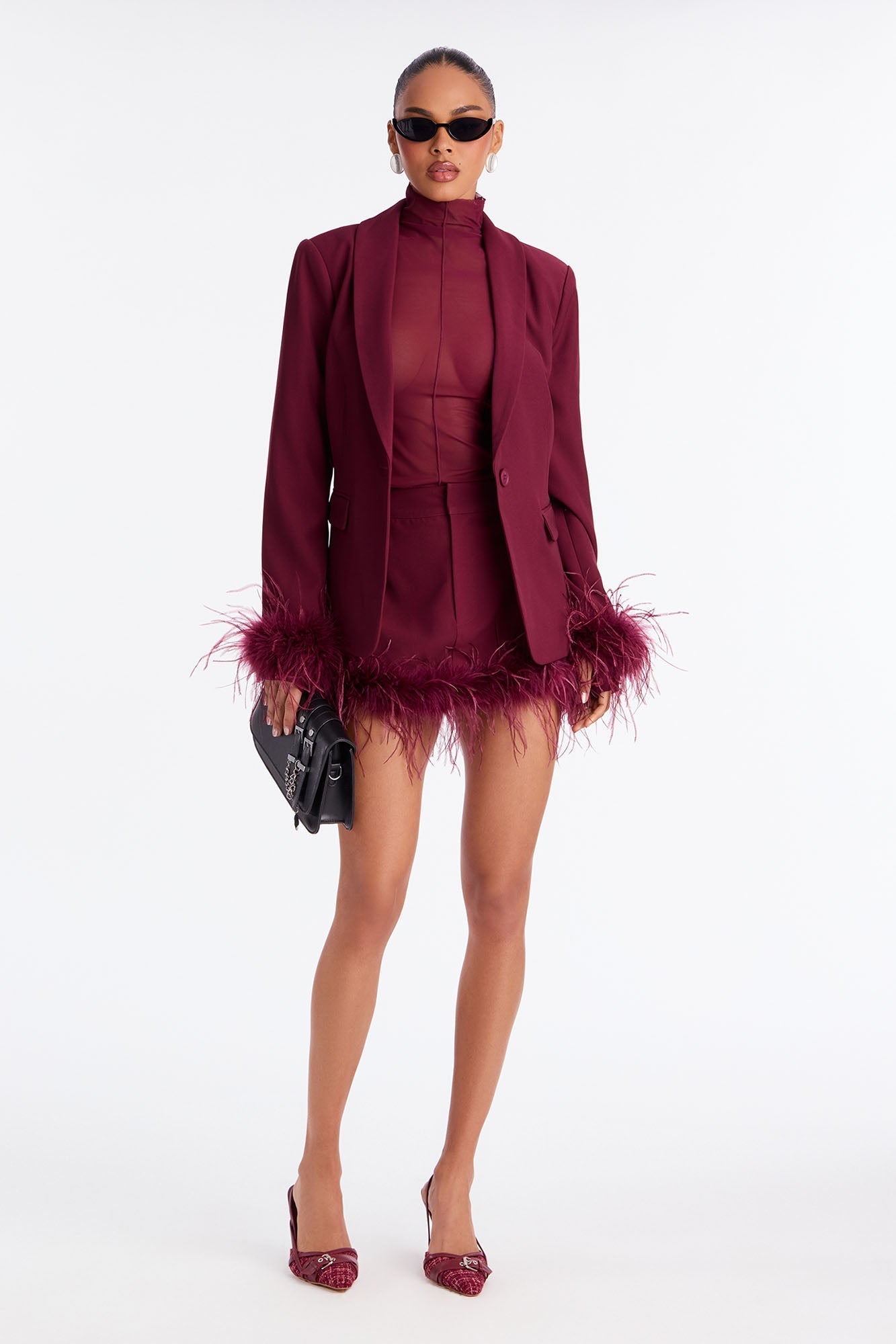 Mariah Mini Skirt - Burgundy