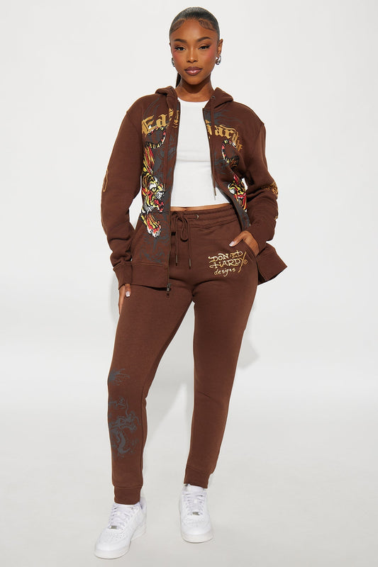 Ed Hardy Double Take Tiger Jogger - Brown