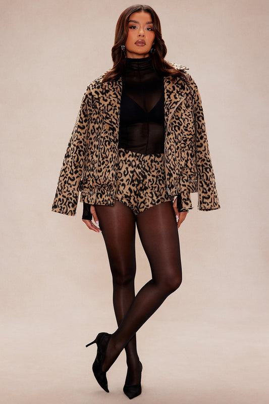Tanesha Wool Short - Leopard