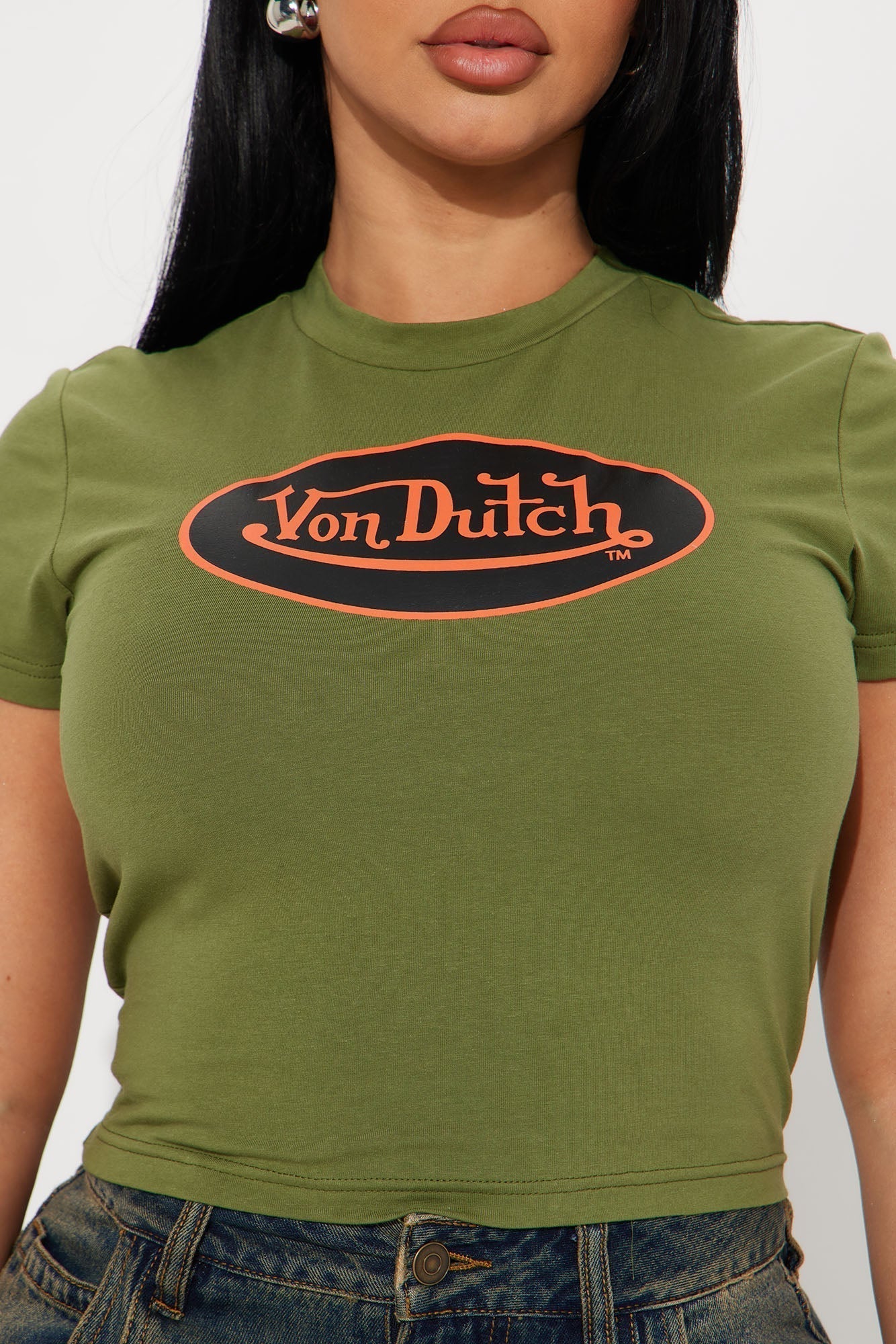 Von Dutch Patch Baby Tee - Olive