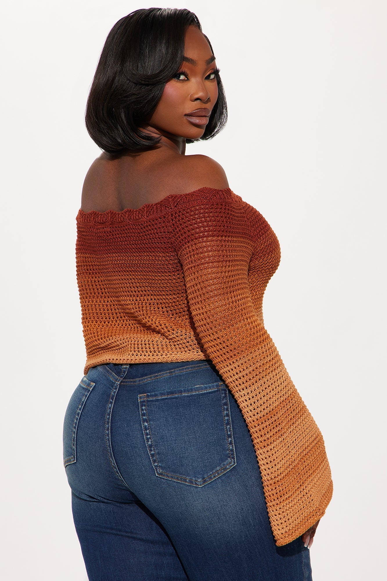 Summer Sunsets Off Shoulder Crochet Top - Brown/combo