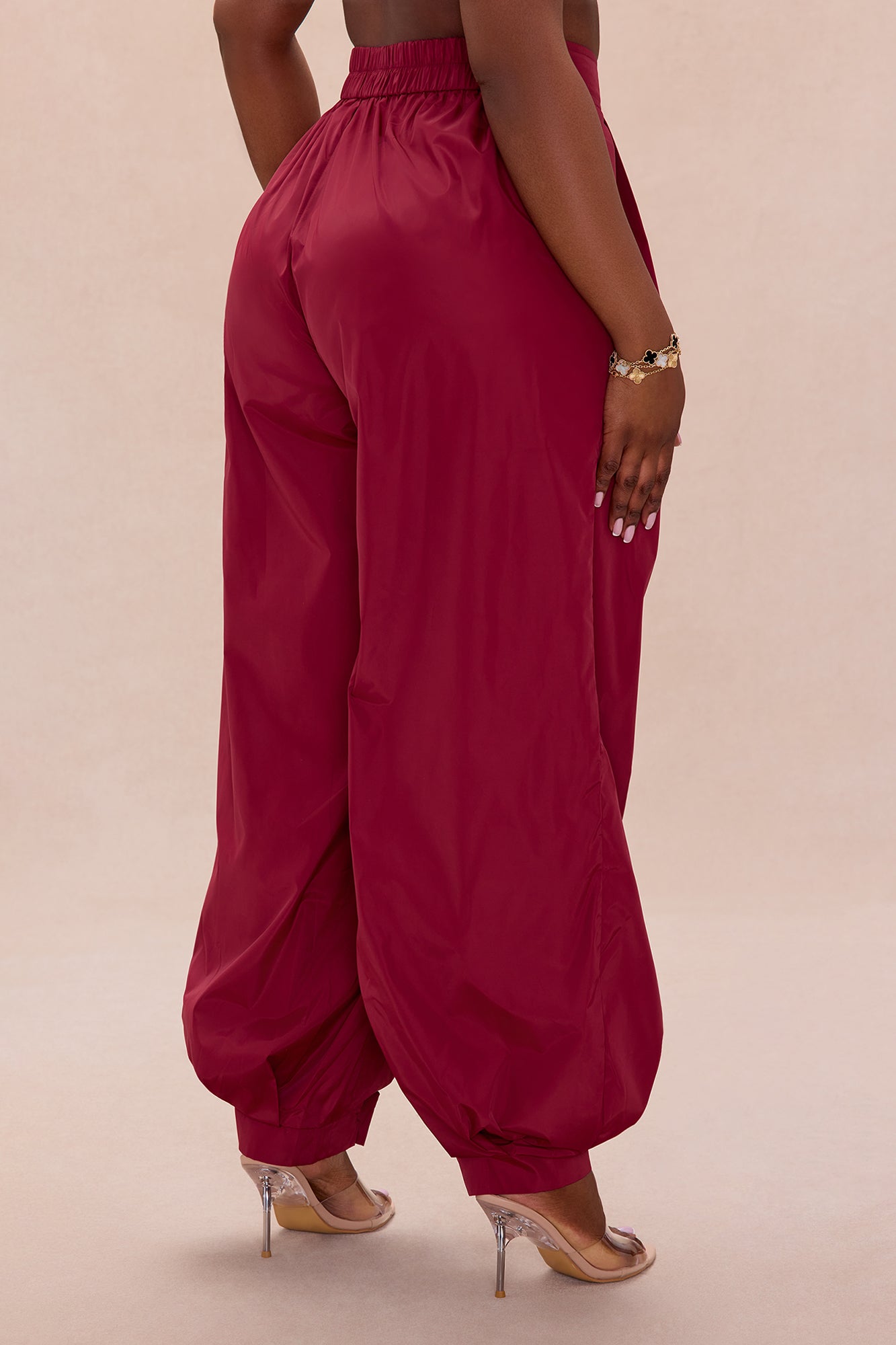 Estelle Taffeta Balloon Pant - Burgundy
