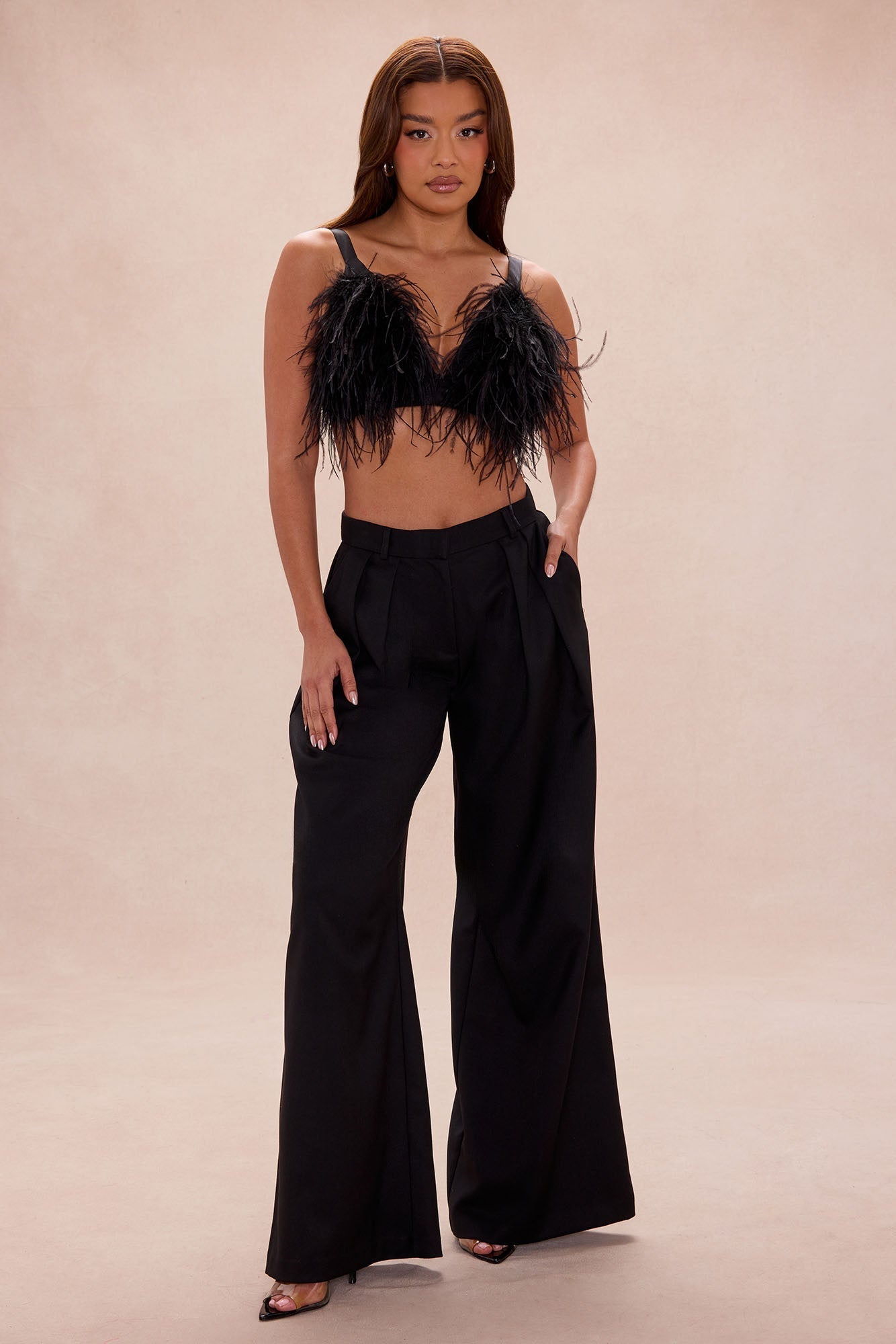Mila Wide Leg Pant - Black