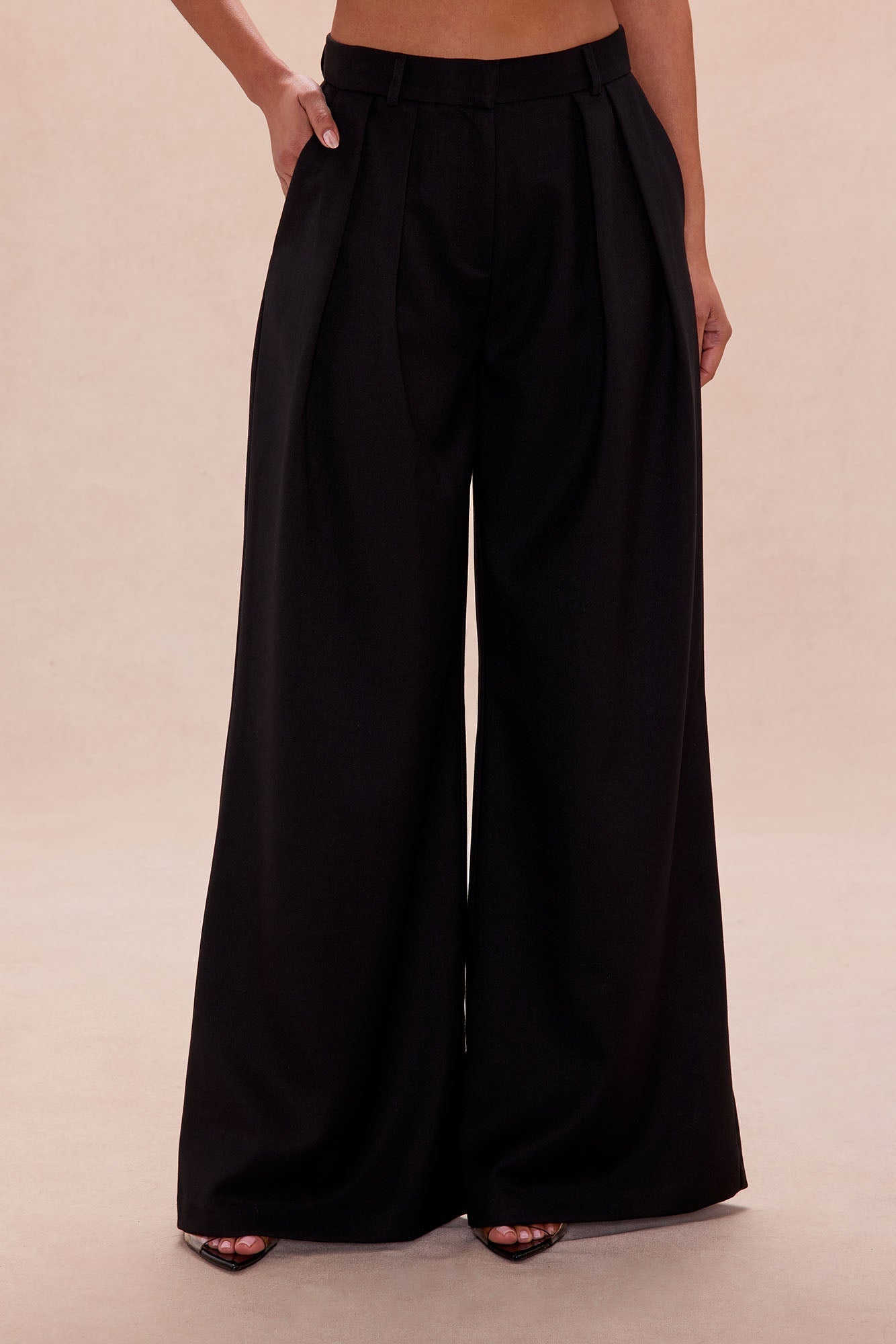 Mila Wide Leg Pant - Black