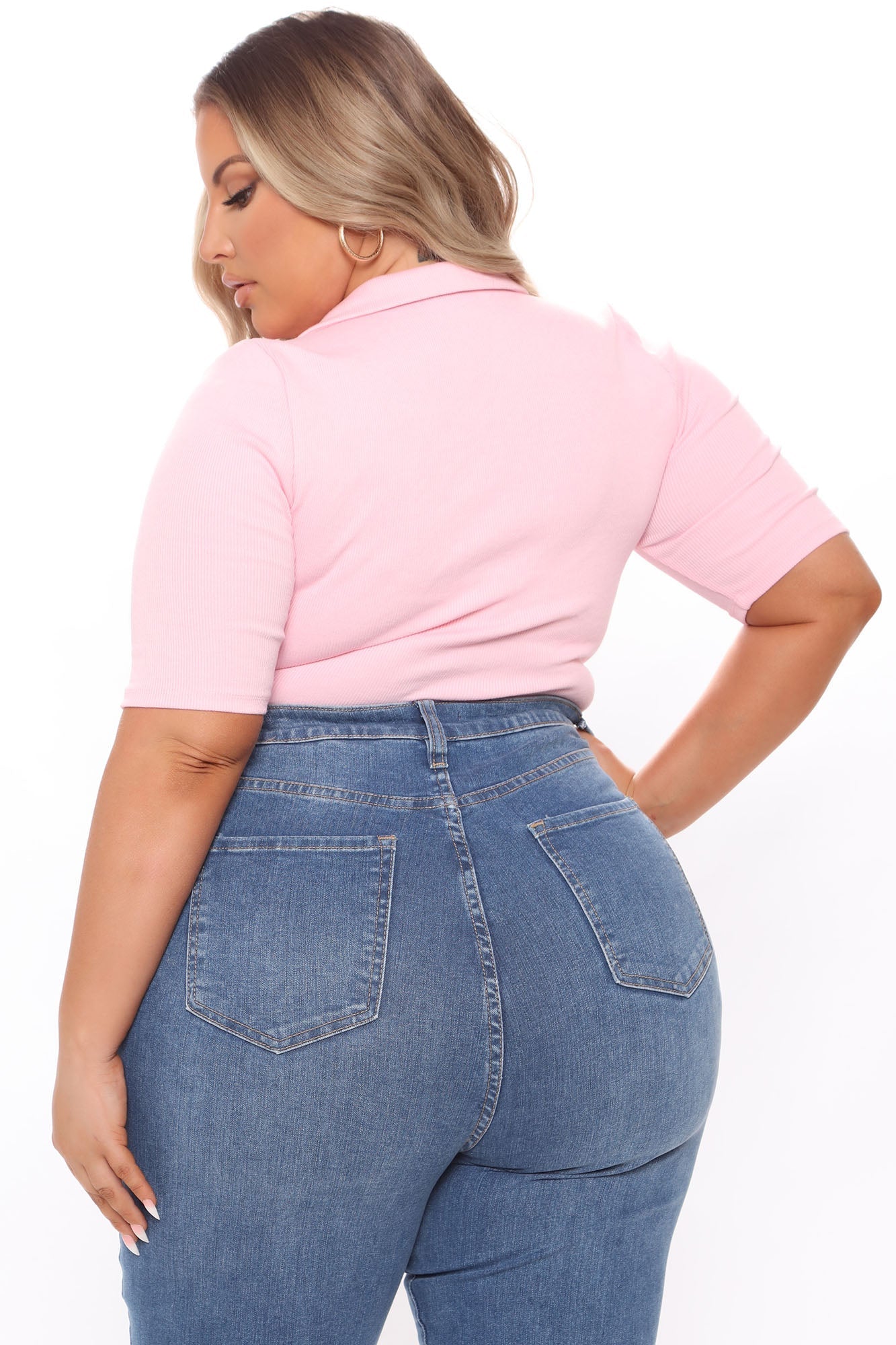 Hustle And Grind Short Sleeve Bodysuit - Pink