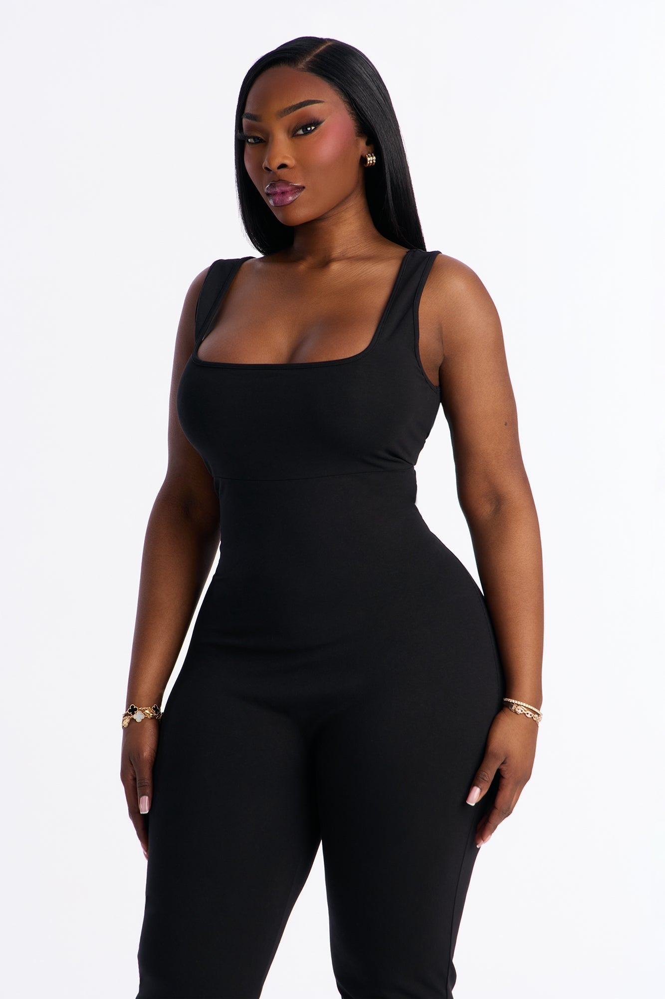 Selina Flare Leg Jumpsuit - Black