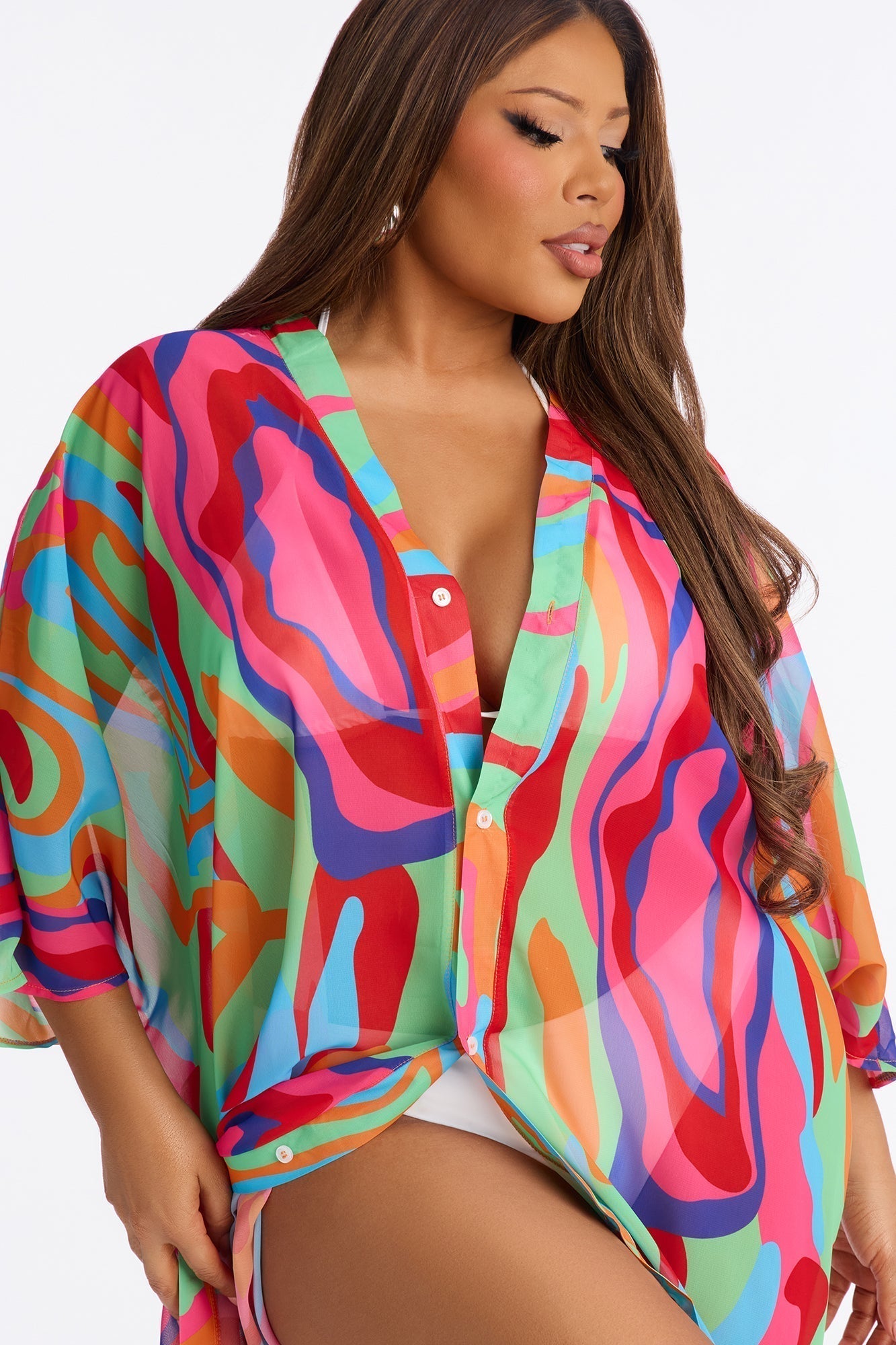 Kairi Cover Up Maxi Kaftan Dress - Multi Color