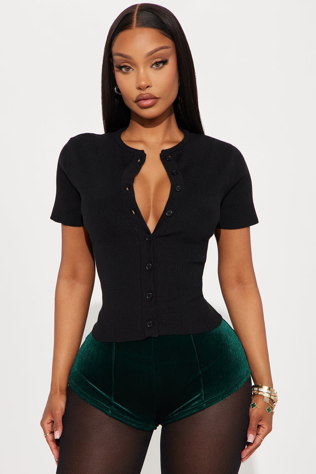 Stassie Sweater Top - Black