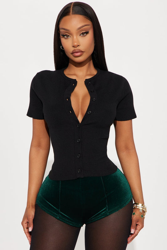 Stassie Sweater Top - Black