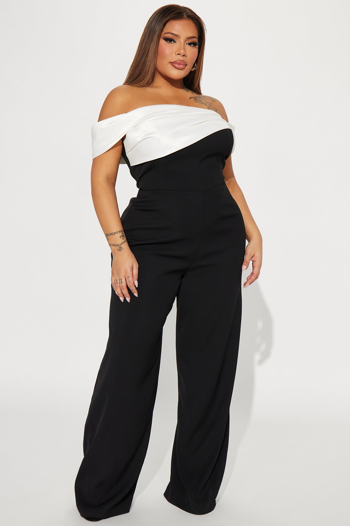 Be Yourself Jumpsuit - Black/White