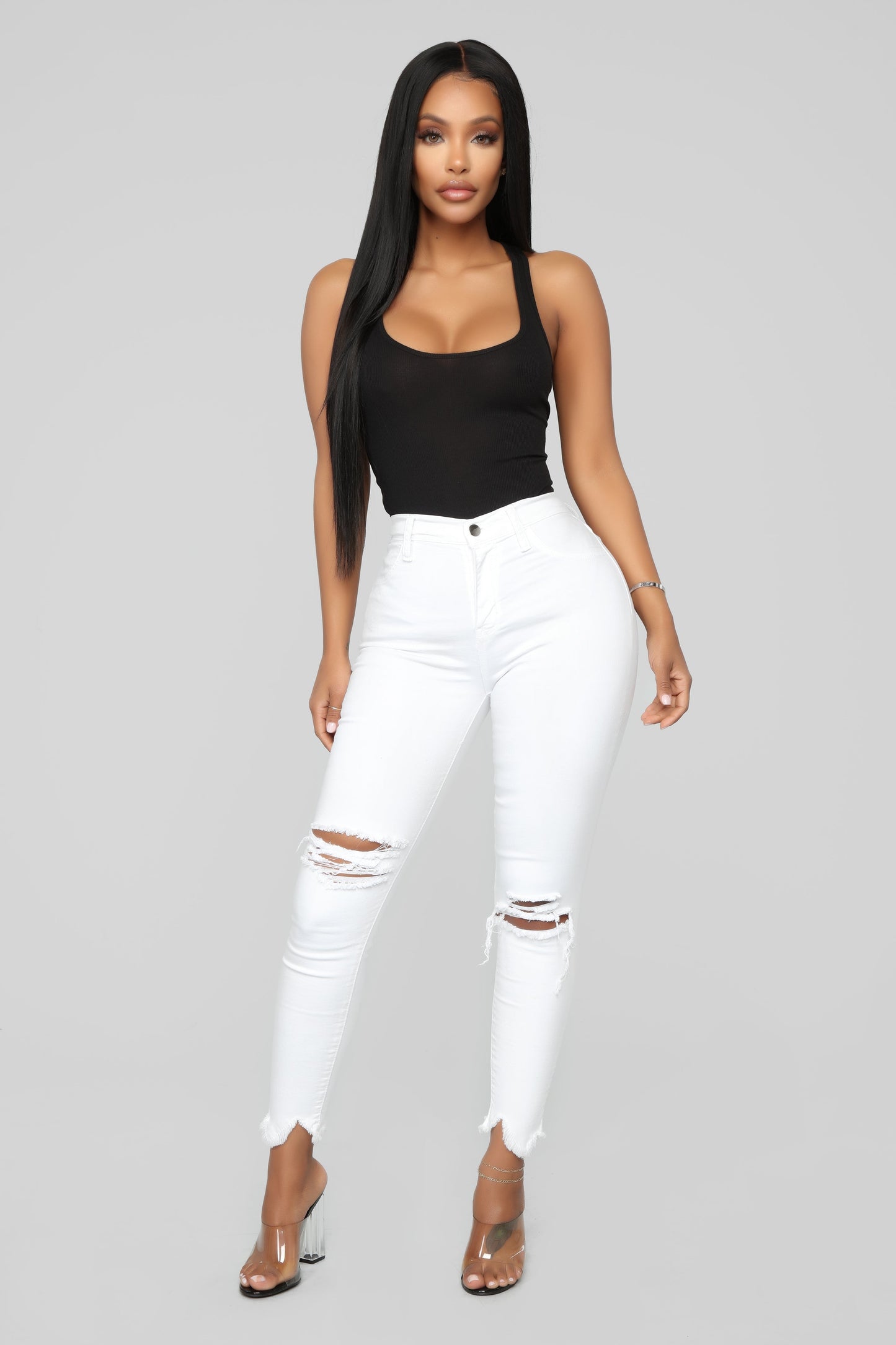 Zoey Racer Back Tank - Black
