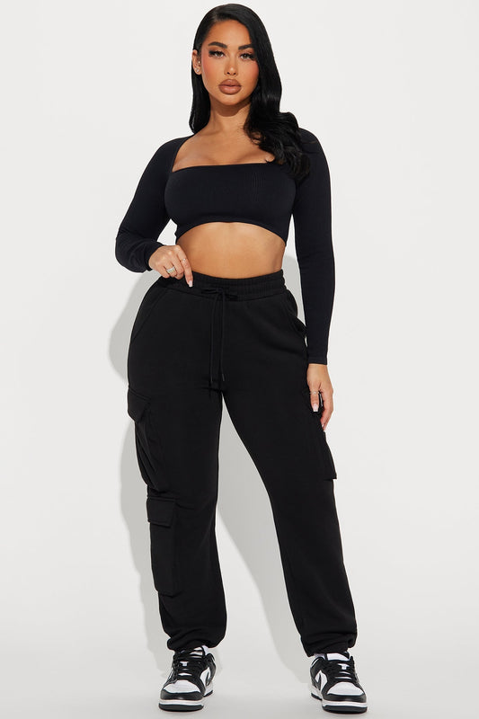 Hazel Cargo Lounge Jogger - Black