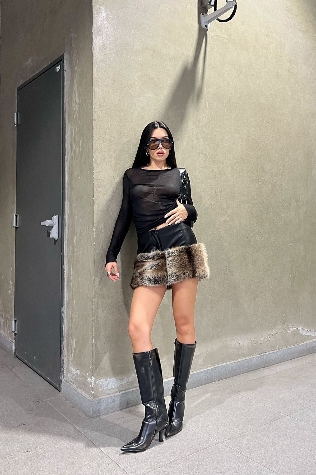 Keep You Cozy Faux Leather Mini Skirt - Black