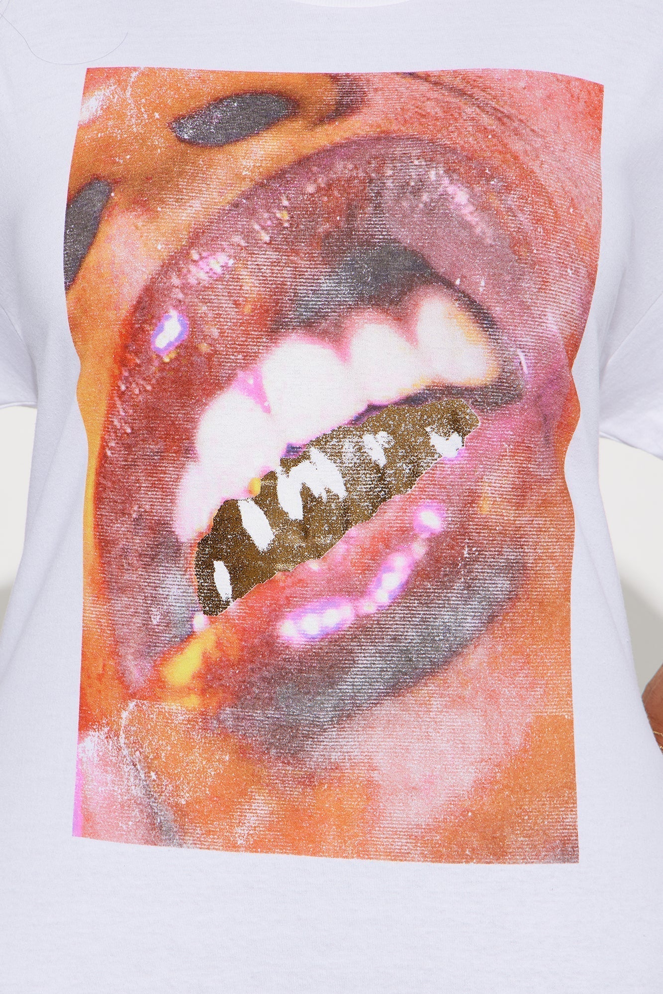 Gold Grill Glossy Tee - White