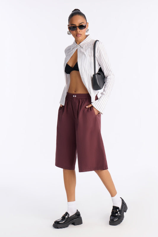 Easy Does It Twill Bermuda Short 16″ - Burgundy